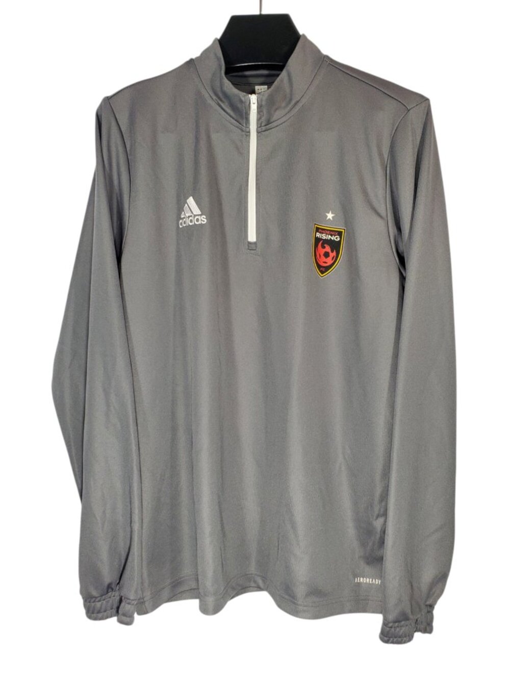 Phoenix Rising FC Adidas Entrada 22 Training Top Men's L Gray 1/4 Zip Pullover